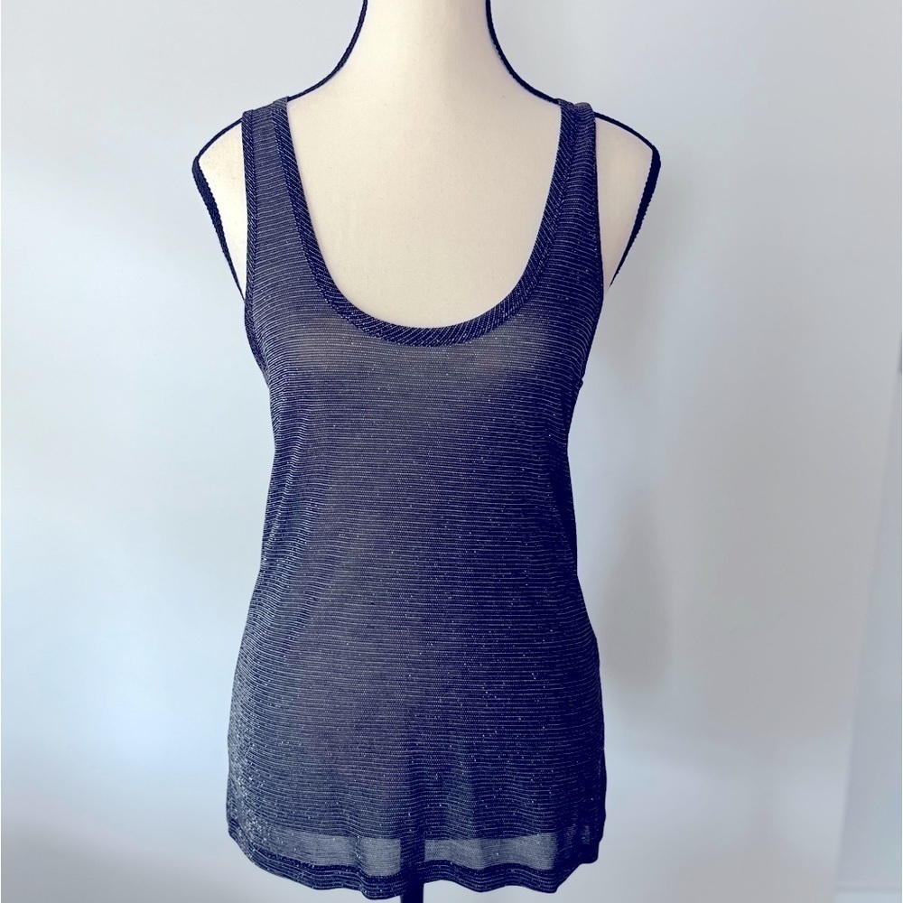Rag & Bone Silver Metallic Tank Top